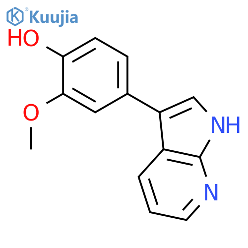 2-methoxy-4-(1H-pyrrolo[2,3-b]pyridin-3-yl)phenol structure