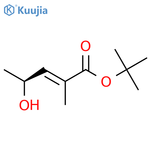 2-PENTENOIC ACID, 4-HYDROXY-2-METHYL-, 1,1-DIMETHYLETHYL ESTER, (2E,4S)- structure