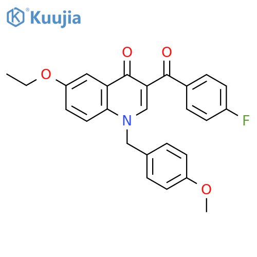 6-ethoxy-3-(4-fluorobenzoyl)-1-(4-methoxyphenyl)methyl-1,4-dihydroquinolin-4-one structure