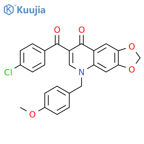 7-(4-chlorobenzoyl)-5-(4-methoxyphenyl)methyl-2H,5H,8H-1,3dioxolo4,5-gquinolin-8-one structure
