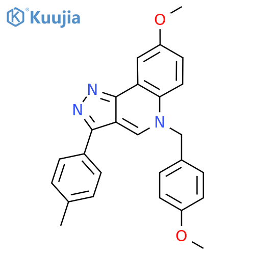 8-methoxy-5-(4-methoxyphenyl)methyl-3-(4-methylphenyl)-5H-pyrazolo4,3-cquinoline structure