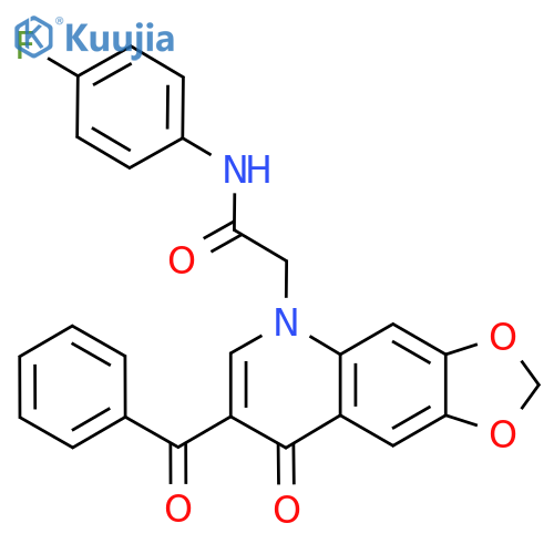 2-{7-benzoyl-8-oxo-2H,5H,8H-1,3dioxolo4,5-gquinolin-5-yl}-N-(4-fluorophenyl)acetamide structure