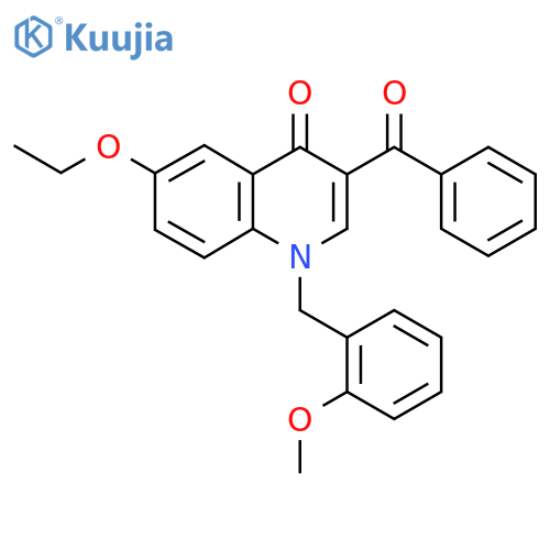 3-benzoyl-6-ethoxy-1-(2-methoxyphenyl)methyl-1,4-dihydroquinolin-4-one structure