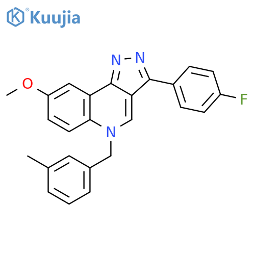 3-(4-fluorophenyl)-8-methoxy-5-(3-methylphenyl)methyl-5H-pyrazolo4,3-cquinoline structure