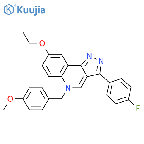 8-ethoxy-3-(4-fluorophenyl)-5-(4-methoxyphenyl)methyl-5H-pyrazolo4,3-cquinoline structure