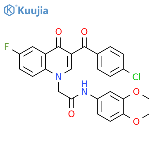 2-3-(4-chlorobenzoyl)-6-fluoro-4-oxo-1,4-dihydroquinolin-1-yl-N-(3,4-dimethoxyphenyl)acetamide structure