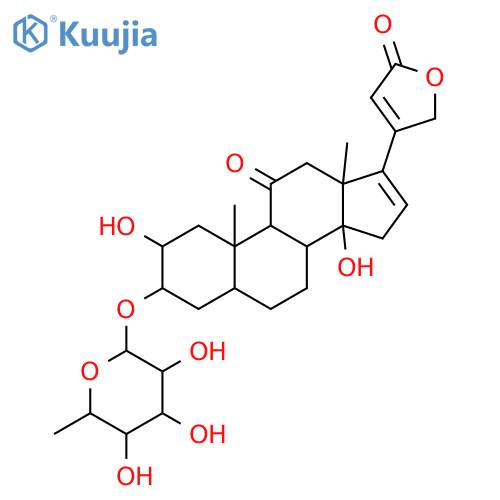 Carda-16,20(22)-dienolide, 3-[(6-deoxy-β-D-gulopyranosyl)oxy]-2,14-dihydroxy-11-oxo-, (2α,3β,5β)- (9CI) structure