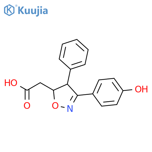 5-ISOXAZOLEACETIC ACID, 4,5-DIHYDRO-3-(4-HYDROXYPHENYL)-4-PHENYL- structure