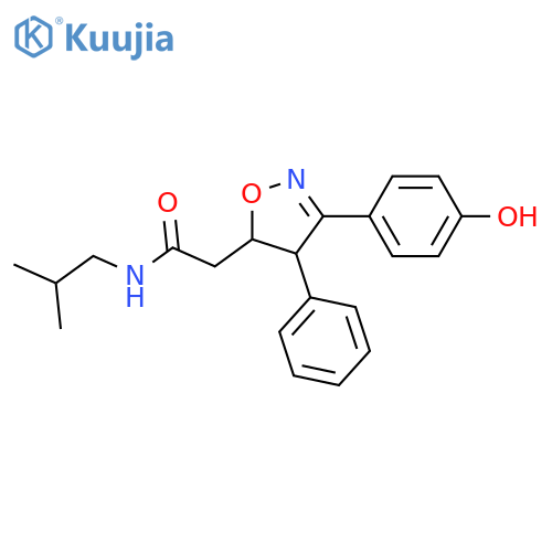 5-Isoxazoleacetamide,4,5-dihydro-3-(4-hydroxyphenyl)-N-(2-methylpropyl)-4-phenyl- structure