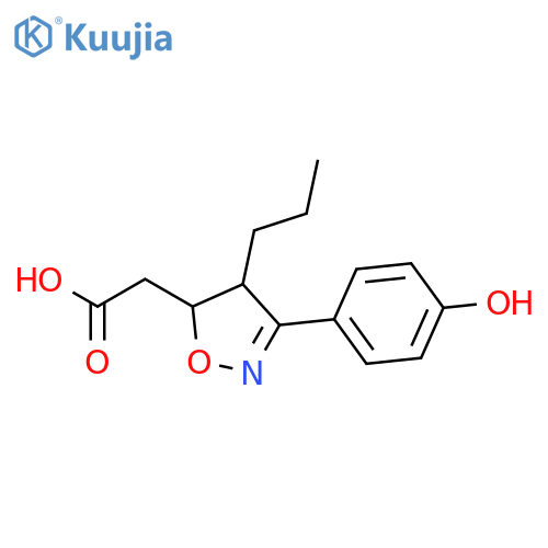 5-Isoxazoleacetic acid,4,5-dihydro-3-(4-hydroxyphenyl)-4-propyl- structure