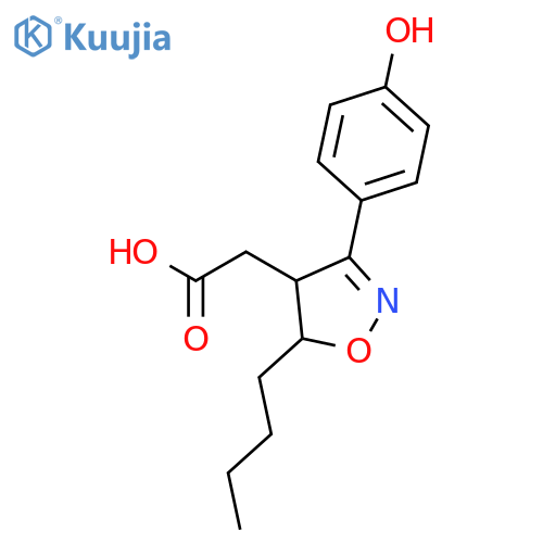 4-Isoxazoleacetic acid, 5-butyl-4,5-dihydro-3-(4-hydroxyphenyl)- structure