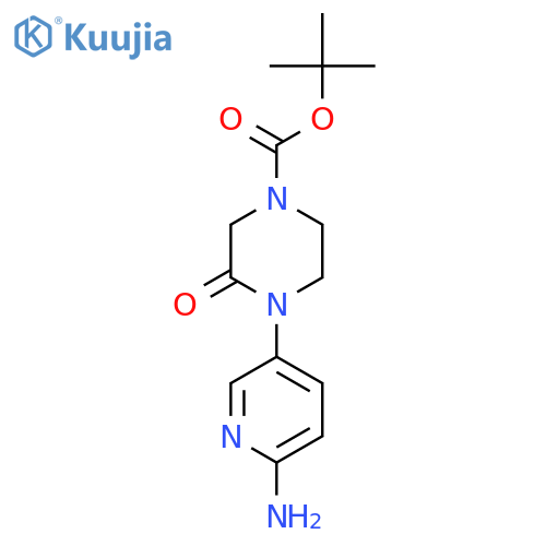 Tert-butyl 4-(6-aminopyridin-3-yl)-3-oxopiperazine-1-carboxylate structure