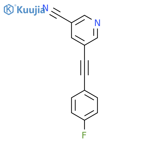 3-Pyridinecarbonitrile, 5-[(4-fluorophenyl)ethynyl]- structure