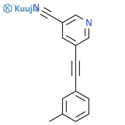 3-Pyridinecarbonitrile, 5-[(3-methylphenyl)ethynyl]- structure