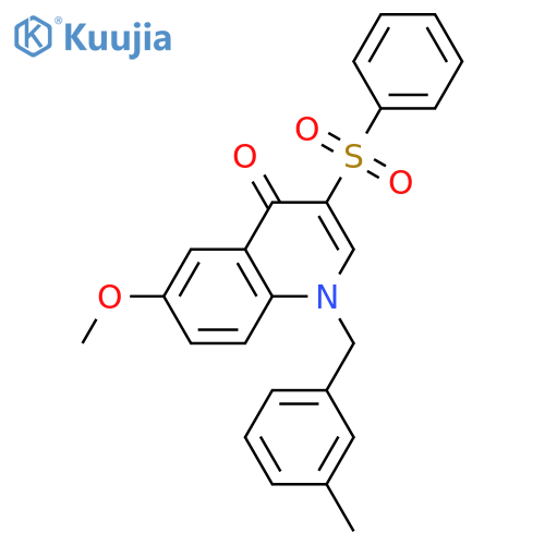 3-(benzenesulfonyl)-6-methoxy-1-(3-methylphenyl)methyl-1,4-dihydroquinolin-4-one structure