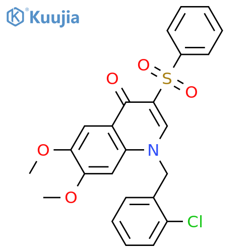 3-(benzenesulfonyl)-1-(2-chlorophenyl)methyl-6,7-dimethoxy-1,4-dihydroquinolin-4-one structure