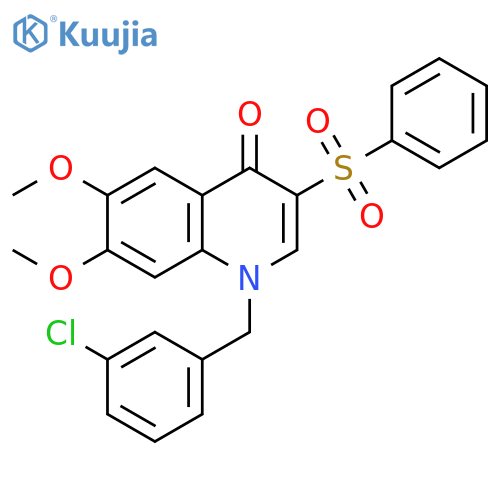 3-(benzenesulfonyl)-1-(3-chlorophenyl)methyl-6,7-dimethoxy-1,4-dihydroquinolin-4-one structure