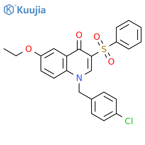 3-(benzenesulfonyl)-1-(4-chlorophenyl)methyl-6-ethoxy-1,4-dihydroquinolin-4-one structure