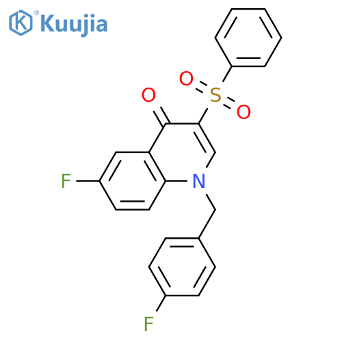3-(benzenesulfonyl)-6-fluoro-1-(4-fluorophenyl)methyl-1,4-dihydroquinolin-4-one structure