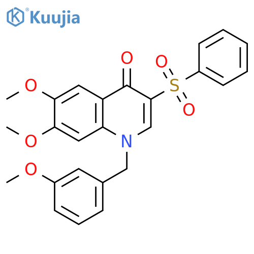 3-(benzenesulfonyl)-6,7-dimethoxy-1-(3-methoxyphenyl)methyl-1,4-dihydroquinolin-4-one structure