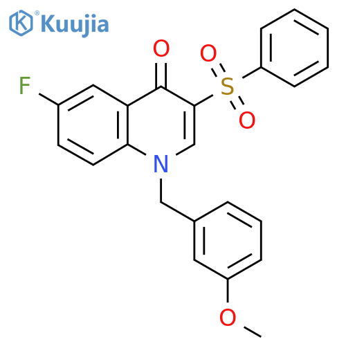 3-(benzenesulfonyl)-6-fluoro-1-(3-methoxyphenyl)methyl-1,4-dihydroquinolin-4-one structure