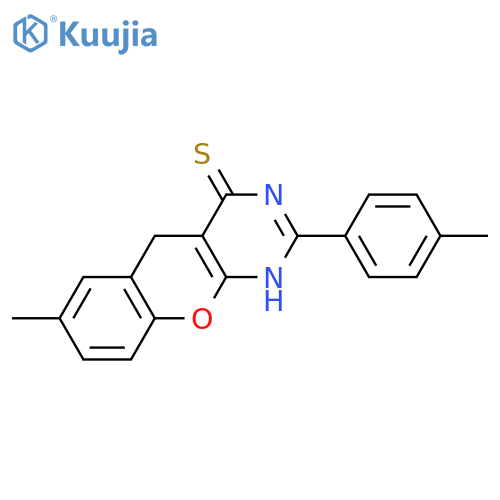 7-methyl-2-(4-methylphenyl)-3H,4H,5H-chromeno2,3-dpyrimidine-4-thione structure
