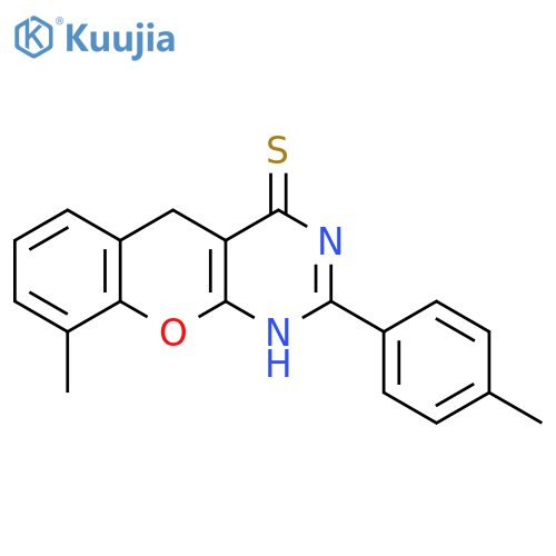 9-methyl-2-(4-methylphenyl)-3H,4H,5H-chromeno2,3-dpyrimidine-4-thione structure