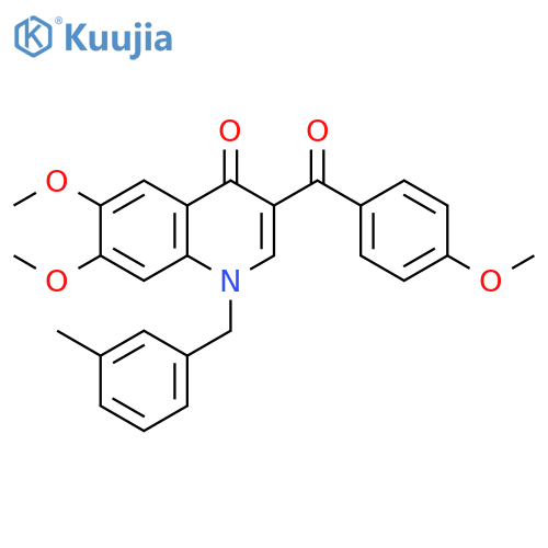 6,7-dimethoxy-3-(4-methoxybenzoyl)-1-(3-methylphenyl)methyl-1,4-dihydroquinolin-4-one structure