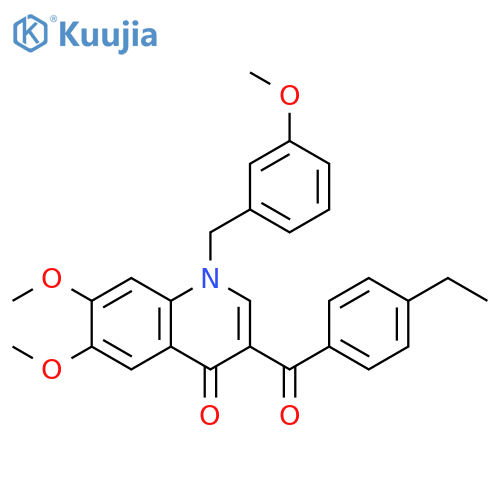 3-(4-ethylbenzoyl)-6,7-dimethoxy-1-(3-methoxyphenyl)methyl-1,4-dihydroquinolin-4-one structure