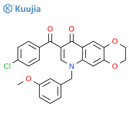 8-(4-chlorobenzoyl)-6-(3-methoxyphenyl)methyl-2H,3H,6H,9H-1,4dioxino2,3-gquinolin-9-one structure
