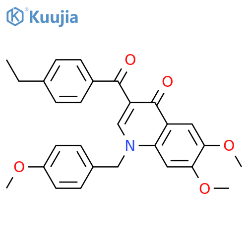 3-(4-ethylbenzoyl)-6,7-dimethoxy-1-(4-methoxyphenyl)methyl-1,4-dihydroquinolin-4-one structure