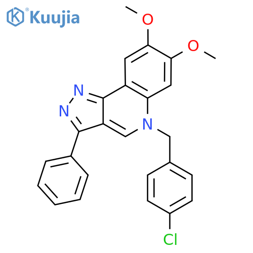 5-(4-chlorophenyl)methyl-7,8-dimethoxy-3-phenyl-5H-pyrazolo4,3-cquinoline structure
