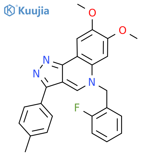 5-(2-fluorophenyl)methyl-7,8-dimethoxy-3-(4-methylphenyl)-5H-pyrazolo4,3-cquinoline structure