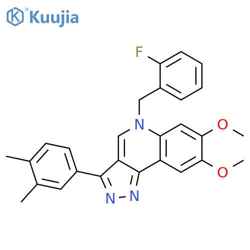 3-(3,4-dimethylphenyl)-5-(2-fluorophenyl)methyl-7,8-dimethoxy-5H-pyrazolo4,3-cquinoline structure