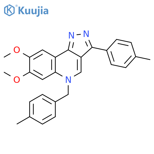 7,8-dimethoxy-3-(4-methylphenyl)-5-(4-methylphenyl)methyl-5H-pyrazolo4,3-cquinoline structure