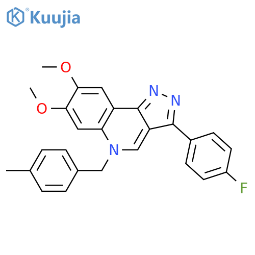 3-(4-fluorophenyl)-7,8-dimethoxy-5-(4-methylphenyl)methyl-5H-pyrazolo4,3-cquinoline structure