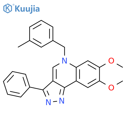 7,8-dimethoxy-5-(3-methylphenyl)methyl-3-phenyl-5H-pyrazolo4,3-cquinoline structure