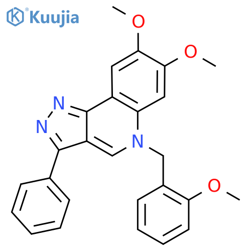 7,8-dimethoxy-5-(2-methoxyphenyl)methyl-3-phenyl-5H-pyrazolo4,3-cquinoline structure