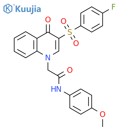 2-3-(4-fluorobenzenesulfonyl)-4-oxo-1,4-dihydroquinolin-1-yl-N-(4-methoxyphenyl)acetamide structure