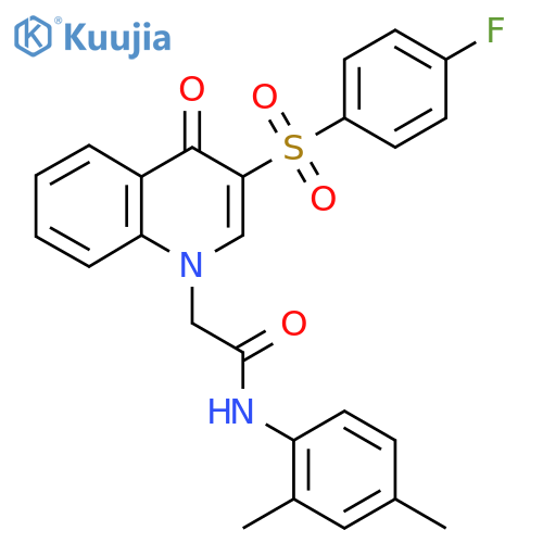 N-(2,4-dimethylphenyl)-2-3-(4-fluorobenzenesulfonyl)-4-oxo-1,4-dihydroquinolin-1-ylacetamide structure