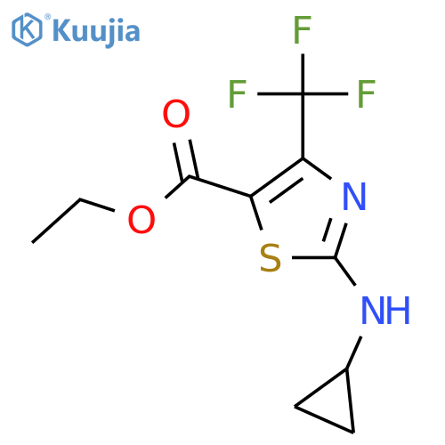 ethyl 2-(cyclopropylamino)-4-(trifluoromethyl)-1,3-thiazole-5-carboxylate structure