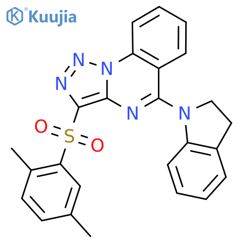 1-3-(2,5-dimethylbenzenesulfonyl)-1,2,3triazolo1,5-aquinazolin-5-yl-2,3-dihydro-1H-indole structure