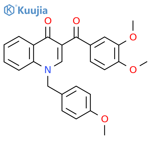 3-(3,4-dimethoxybenzoyl)-1-(4-methoxyphenyl)methyl-1,4-dihydroquinolin-4-one structure
