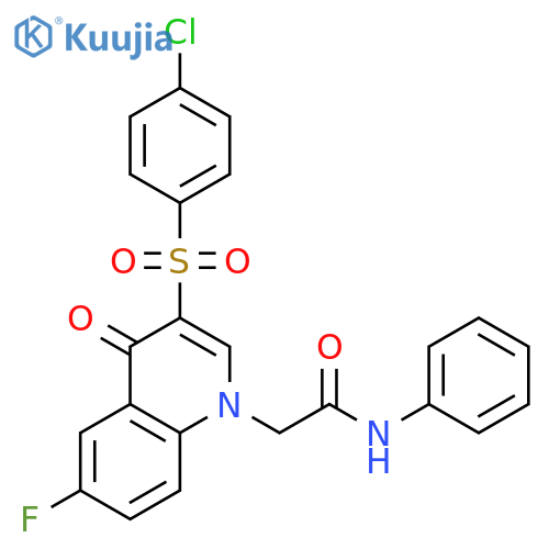 2-3-(4-chlorobenzenesulfonyl)-6-fluoro-4-oxo-1,4-dihydroquinolin-1-yl-N-phenylacetamide structure