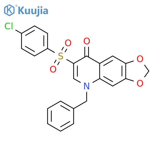 5-benzyl-7-(4-chlorobenzenesulfonyl)-2H,5H,8H-1,3dioxolo4,5-gquinolin-8-one structure