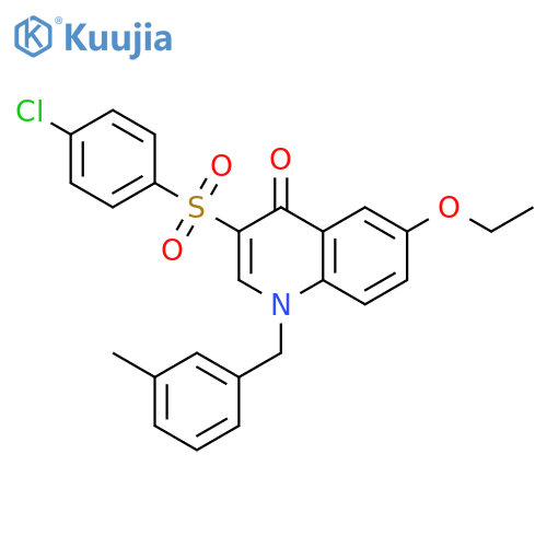 3-(4-chlorobenzenesulfonyl)-6-ethoxy-1-(3-methylphenyl)methyl-1,4-dihydroquinolin-4-one structure