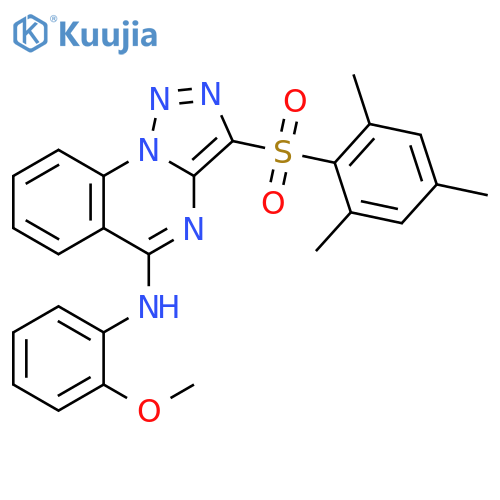 N-(2-methoxyphenyl)-3-(2,4,6-trimethylbenzenesulfonyl)-1,2,3triazolo1,5-aquinazolin-5-amine structure