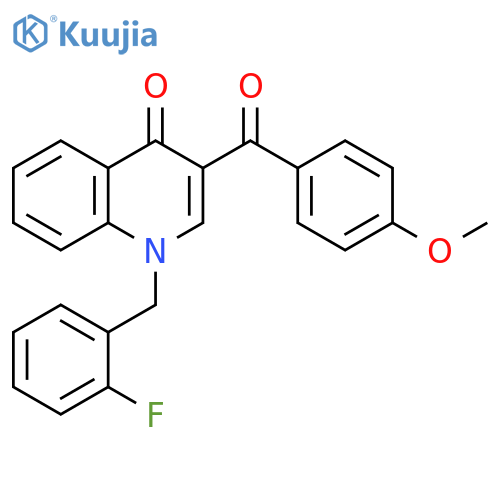 1-(2-fluorophenyl)methyl-3-(4-methoxybenzoyl)-1,4-dihydroquinolin-4-one structure