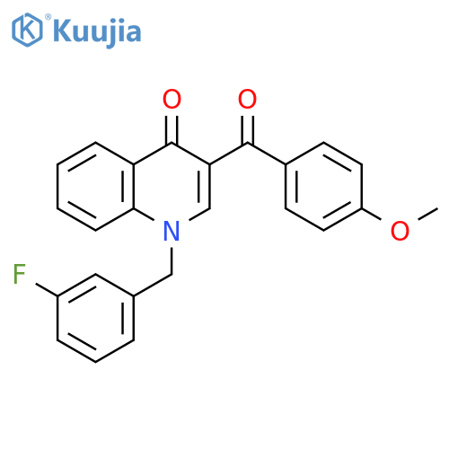 1-(3-fluorophenyl)methyl-3-(4-methoxybenzoyl)-1,4-dihydroquinolin-4-one structure