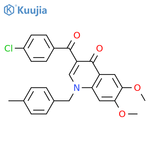 3-(4-chlorobenzoyl)-6,7-dimethoxy-1-(4-methylphenyl)methyl-1,4-dihydroquinolin-4-one structure